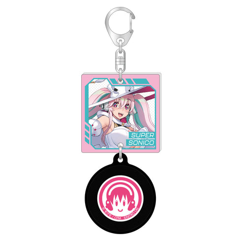 『レーシングミク』2024Ver.×すーぱーそに子 ジャケット風レコードキーホルダー B【202503再販】